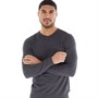 JACK AND JONES Mens Emil Knitted V-Neck Jumper Dark Grey Melange