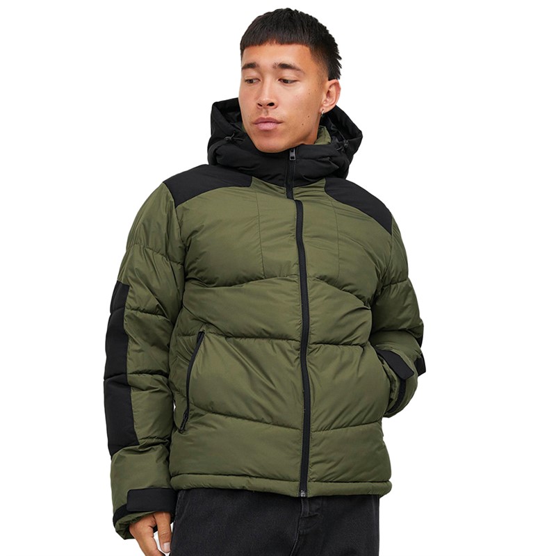 JACK AND JONES Herre Otis Puffer Jakke Olivengrøn