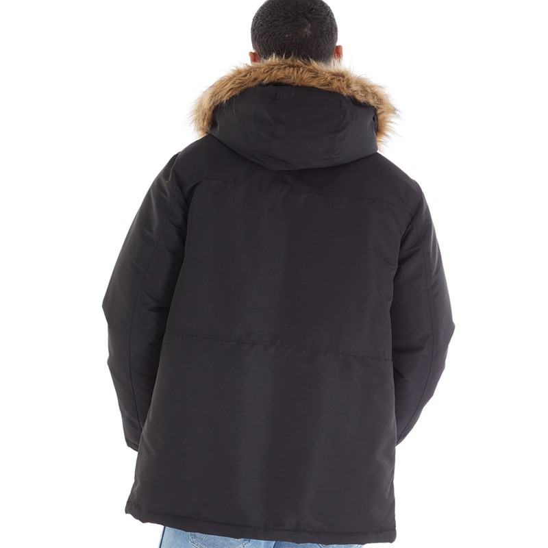 JACK & JONES Herren Flügel Parka Jacke Schwarz