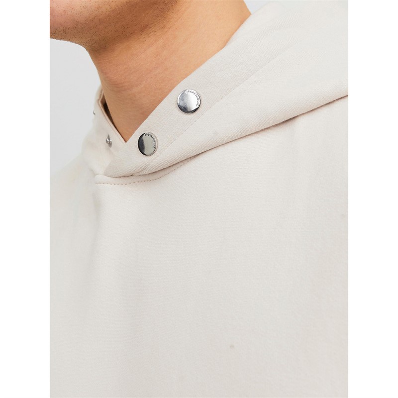 JACK AND JONES Męskie Bluzy z kapturami Écru