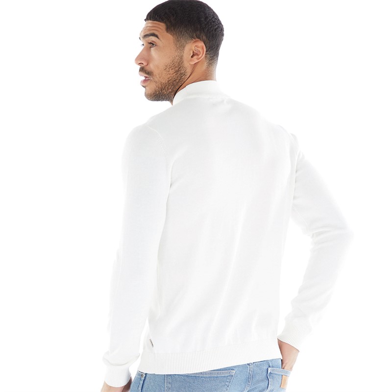 JACK AND JONES Mens Basic Mock Neck Knitted Jumper Cloud Dancer