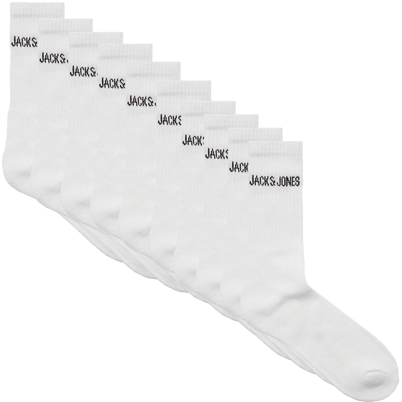 JACK AND JONES Herre Ten Pack Logo Sokker Hvid