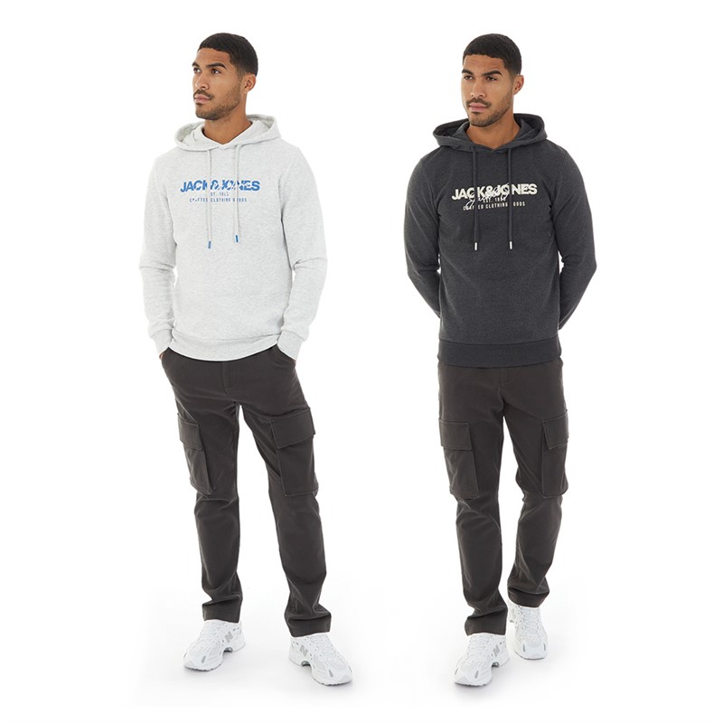 JACK & JONES Sweatshirts Homme Halvis Pacquet Double Noir/Blanc Mélange