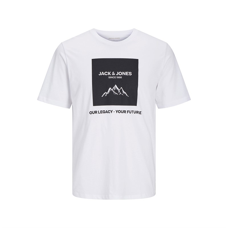 JACK AND JONES Mens Mapped T-Shirt White