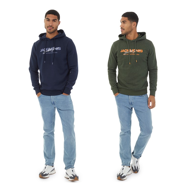 JACK & JONES Herre Halvis Topakker Hoodies Kombu Grøn/Marineblå Blazer