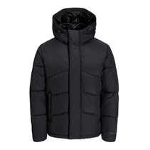 JACK & JONES Mens Otis Hooded Puffer Jacket Black