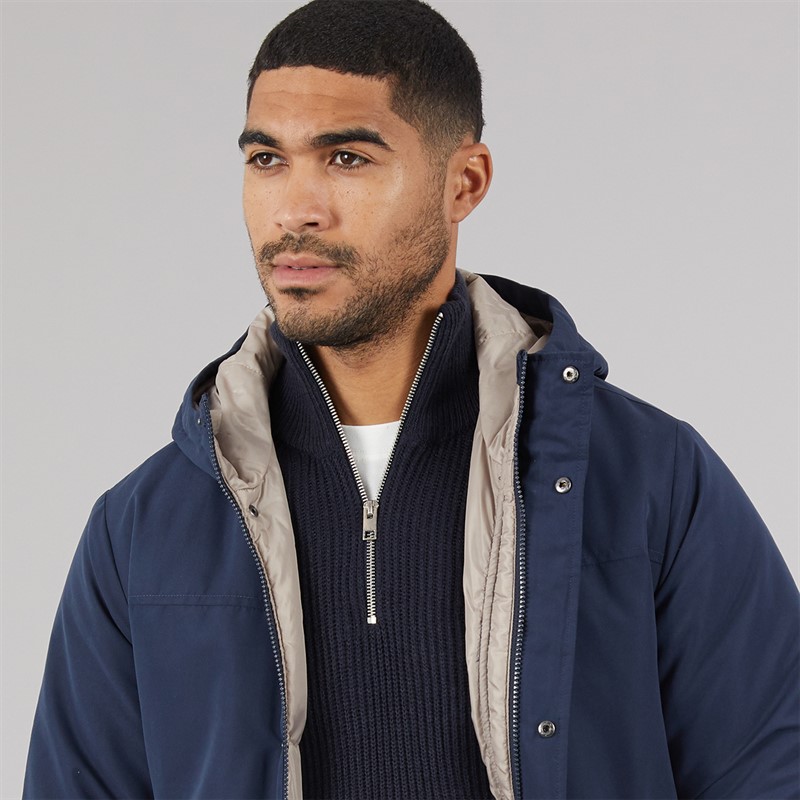 JACK & JONES Mens Kyle Parka Navy Blazer