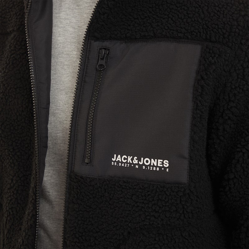 JACK AND JONES Mens Vesterbro Teddy Jacket Black