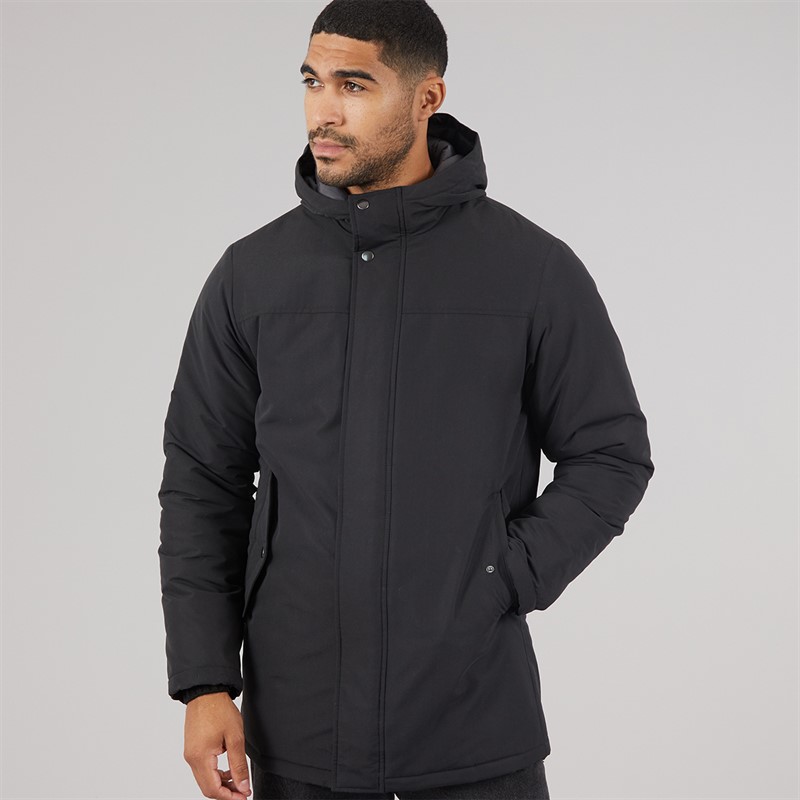 JACK & JONES Mens Kyle Parka Black