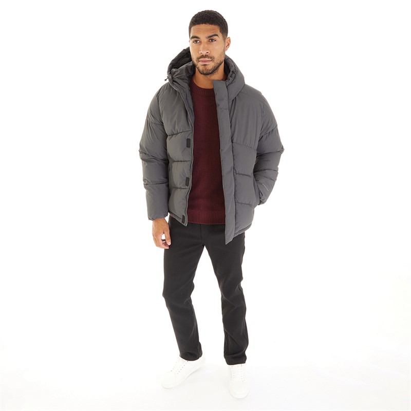 JACK AND JONES Veste Matelassée à Capuche Otis Homme Asphalte