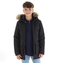 JACK AND JONES Drengenes store parka med aftagelig pels Sort