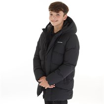 JACK AND JONES Drenge Otis Lang Pufferjakke Sort