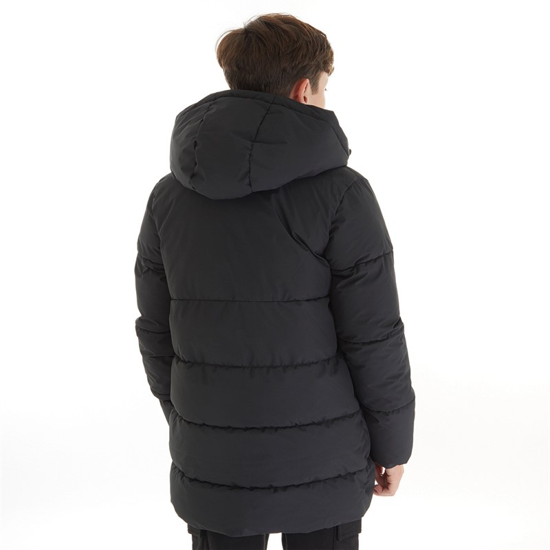 JACK & JONES Drenge Otis Lang Pufferjakke Sort