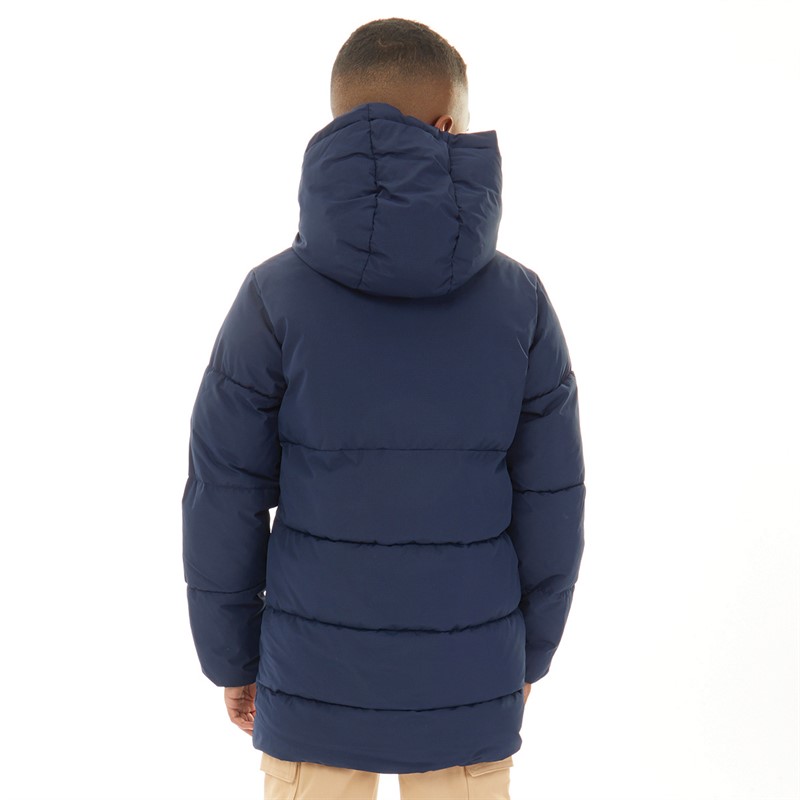 JACK AND JONES Boys Otis Long Puffer Jacket Navy Blazer