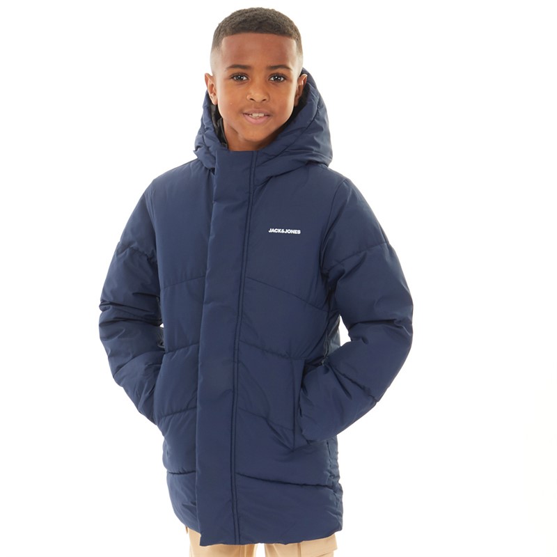 JACK & JONES Jongens Otis Lange Pufferjas Navy Blazer