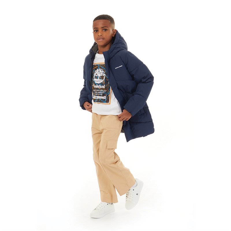 JACK & JONES Jongens Otis Lange Pufferjas Navy Blazer