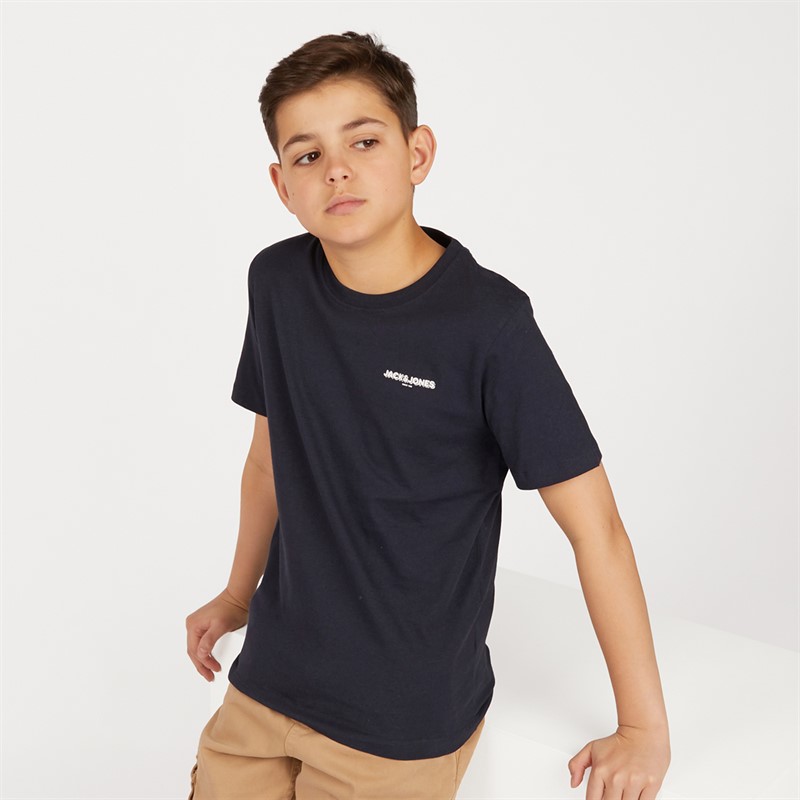 JACK AND JONES Boys Harvey Flow T-Shirt Navy Blazer