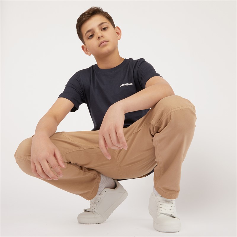 JACK AND JONES Boys Harvey Flow T-Shirt Navy Blazer