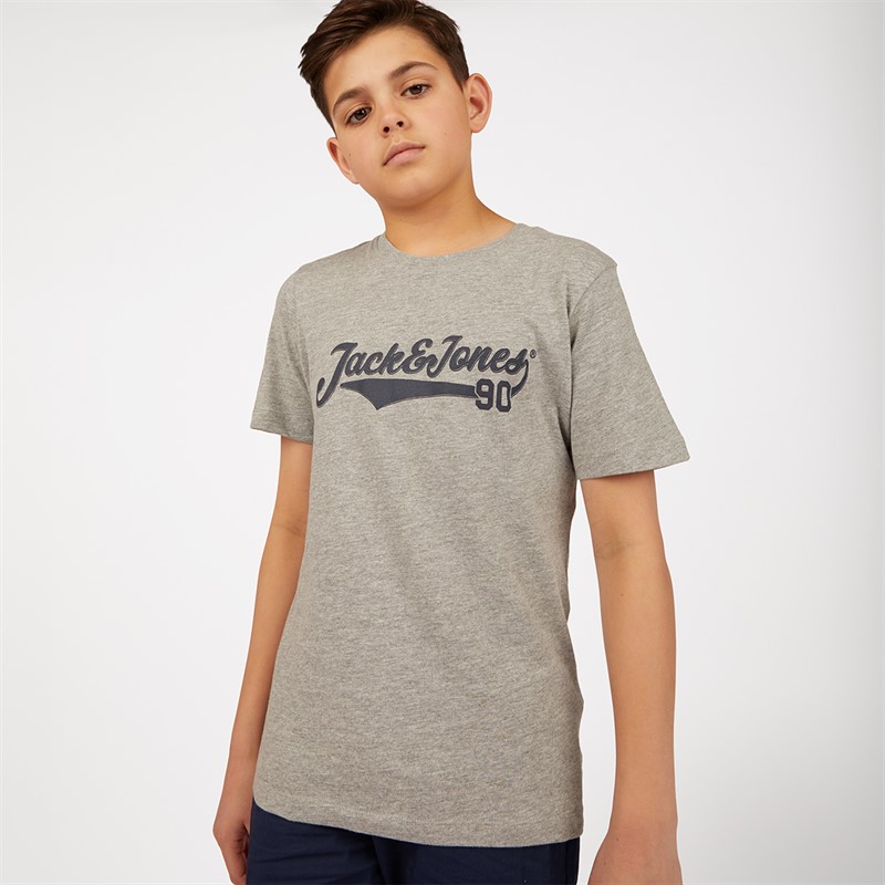 Buy JACK AND JONES Boys Harvey Flow T Shirt Light Grey Melange
