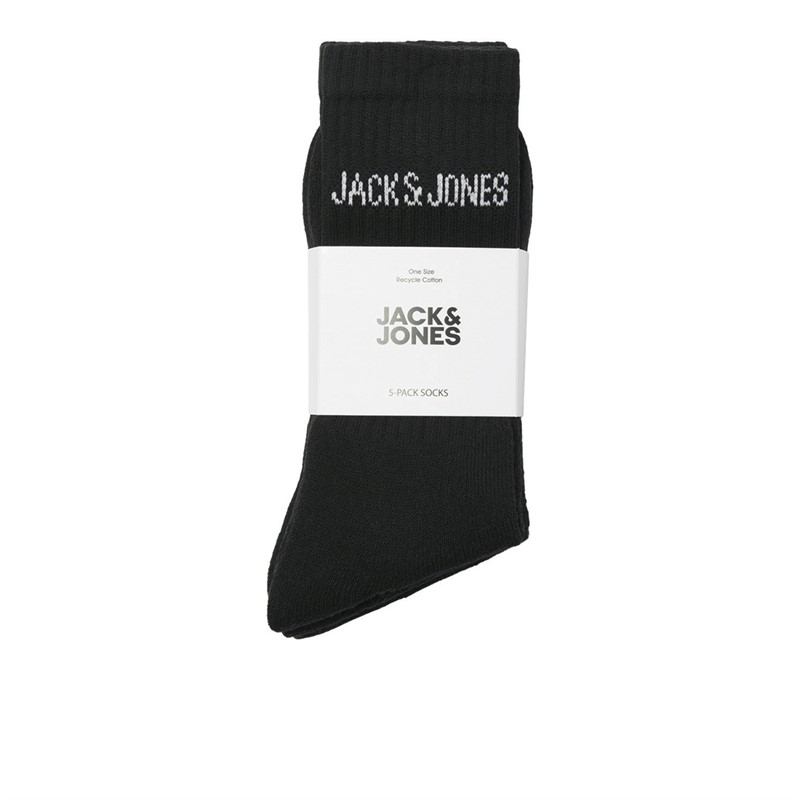 JACK AND JONES Boys Regen Five Pack Crew Socks Black