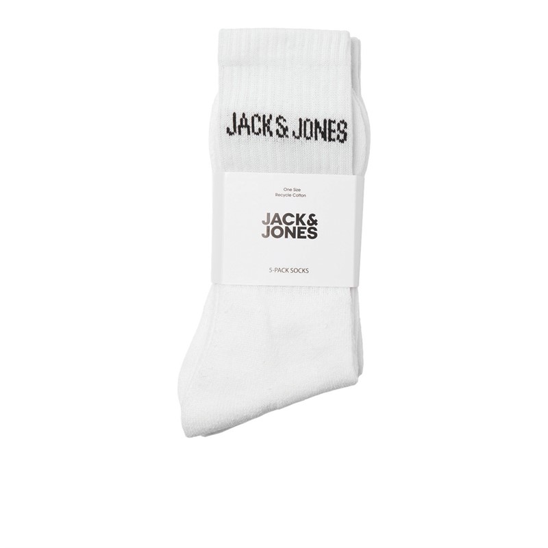 JACK & JONES Boys Regen Five Pack Crew Socks White