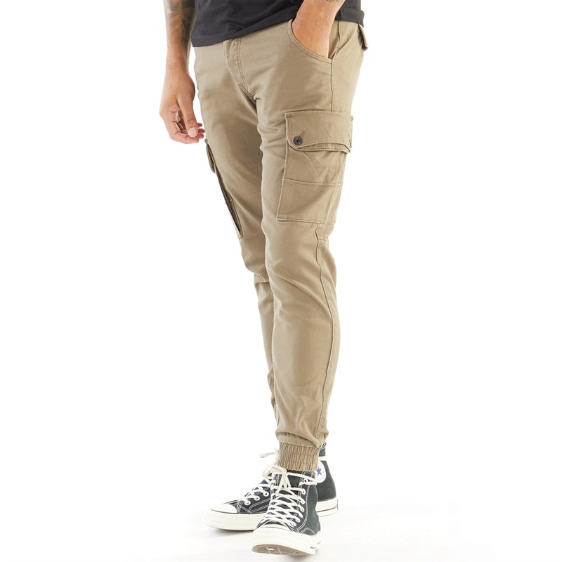 JACK AND JONES Pantalon cargo Homme Paul Warner AKM 111 avec cordon élastique