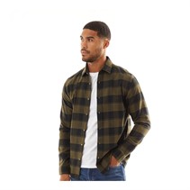 JACK AND JONES Mens Joshua Fall Buffalo Long Sleeve Check Shirt Forest Night
