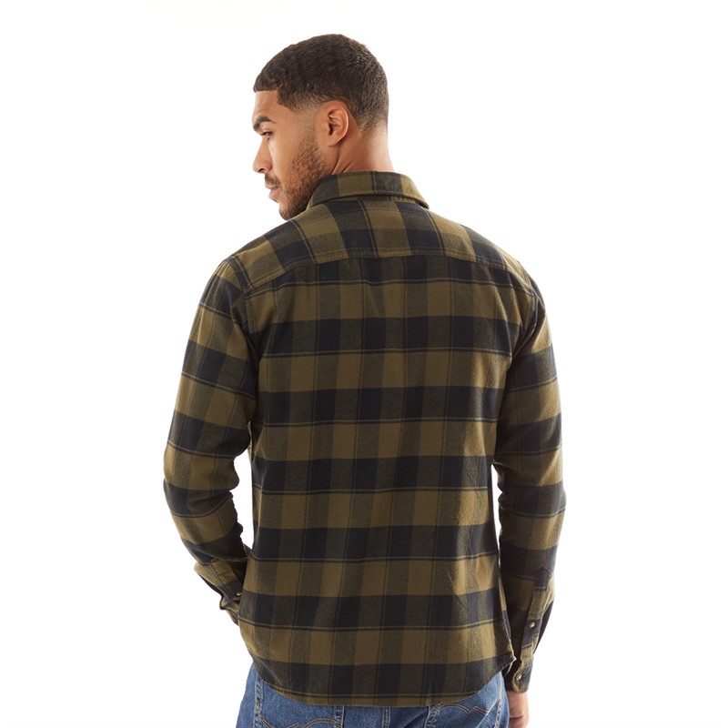 JACK & JONES Mens Joshua Fall Buffalo Long Sleeve Check Shirt Forest Night