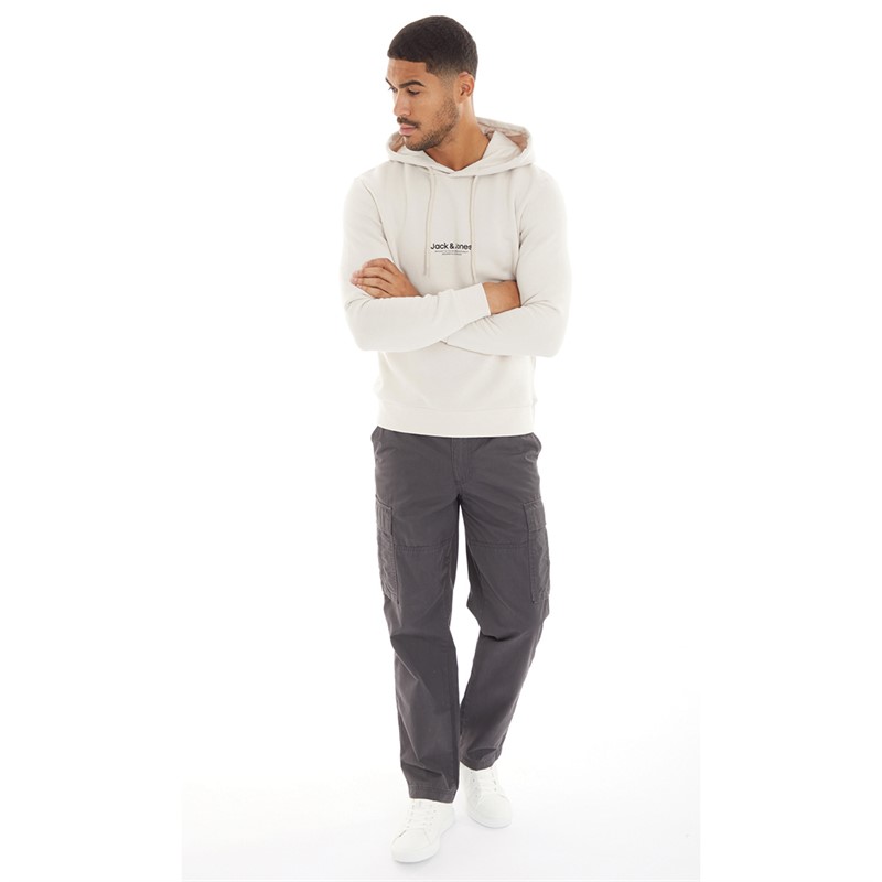 JACK AND JONES Mens Karl Evans Wider Fit Cargo Pants Asphalt