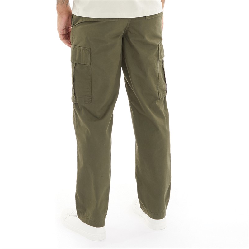 JACK AND JONES Mens Karl Evans Wider Fit Cargo Pants Olive Night