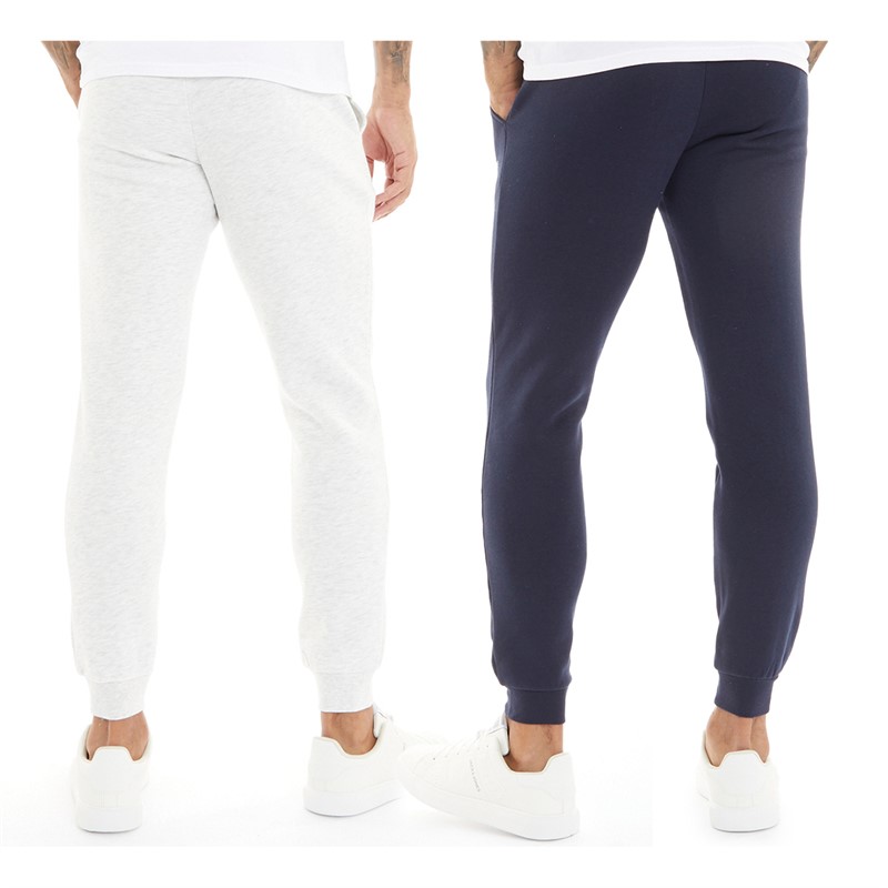 JACK & JONES Mens Vesterbro Two Pack Joggers Navy Blazer/Light Grey Marl