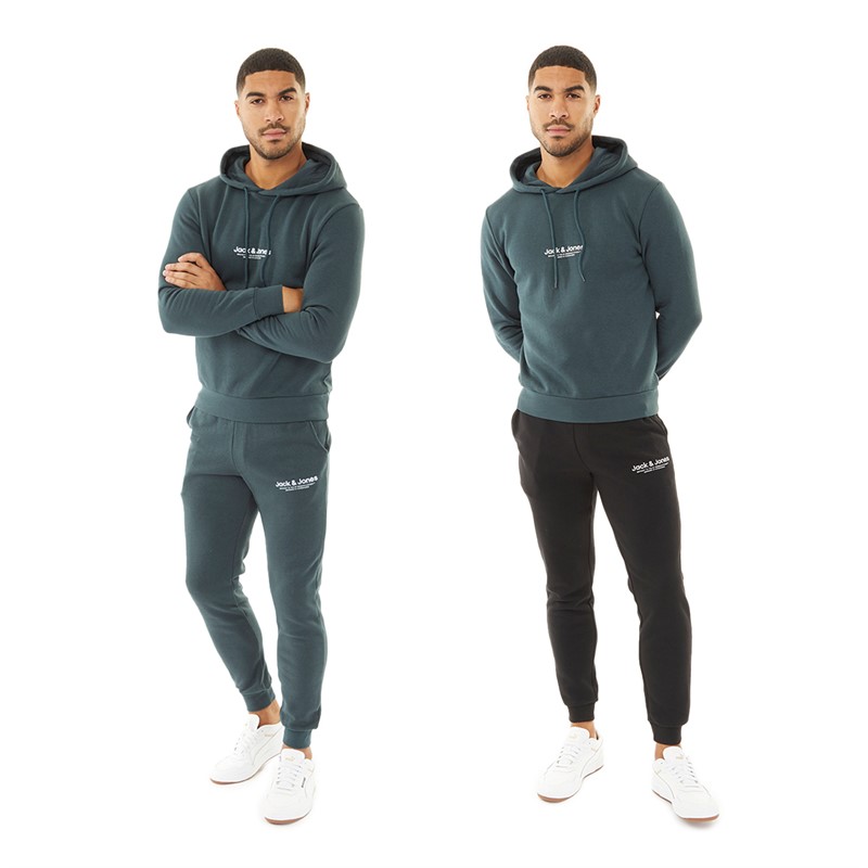 JACK & JONES Mens Vesterbro Two Pack Joggers Black/Mountain View