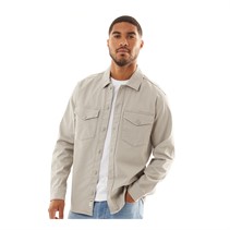 JACK & JONES Mens Dave Stretch Overshirt Ghost Grey