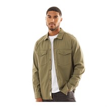 JACK AND JONES Mens Dave Stretch Overshirt Dusty Olive