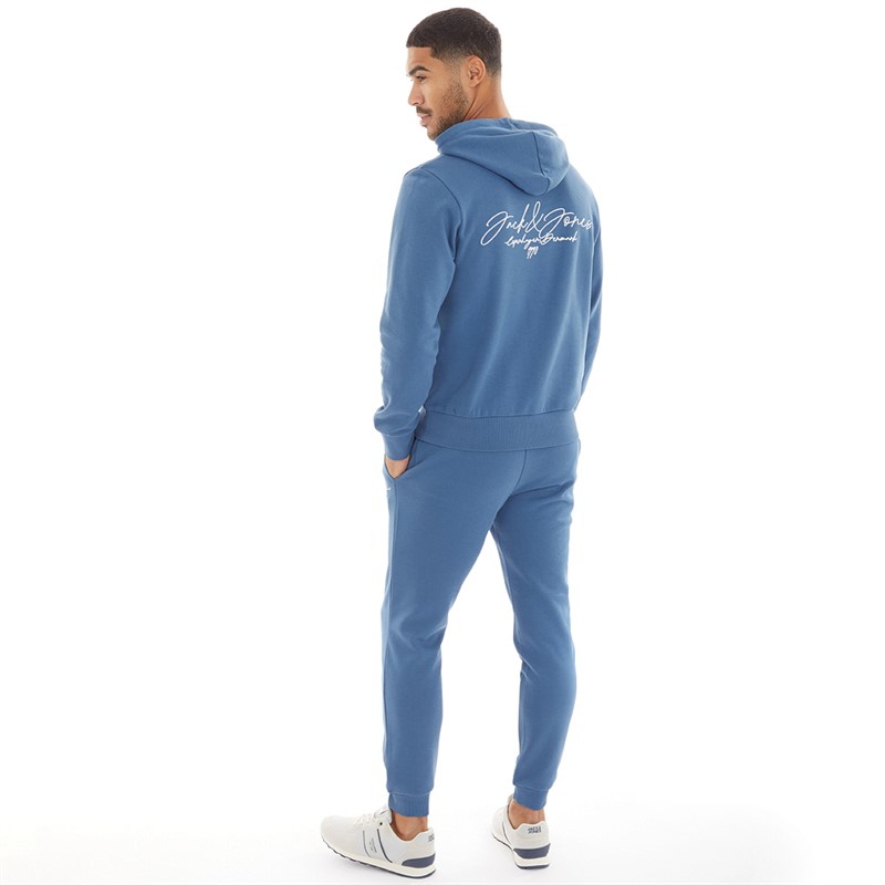 JACK & JONES Mens Scripted Tracksuit Ensign Blue