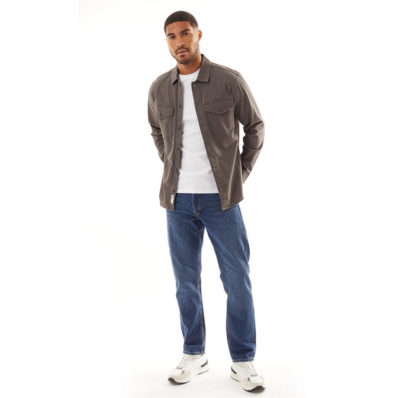 JACK & JONES Chemise à manches longues Dave stretch Homme Asphalt