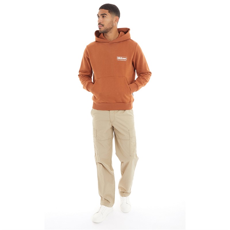 JACK & JONES Mens Karl Evans Wider Fit Cargo Pants Beige