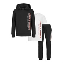 JACK AND JONES Dre-pak sæt med track suit og T-shirt til drenge, sort