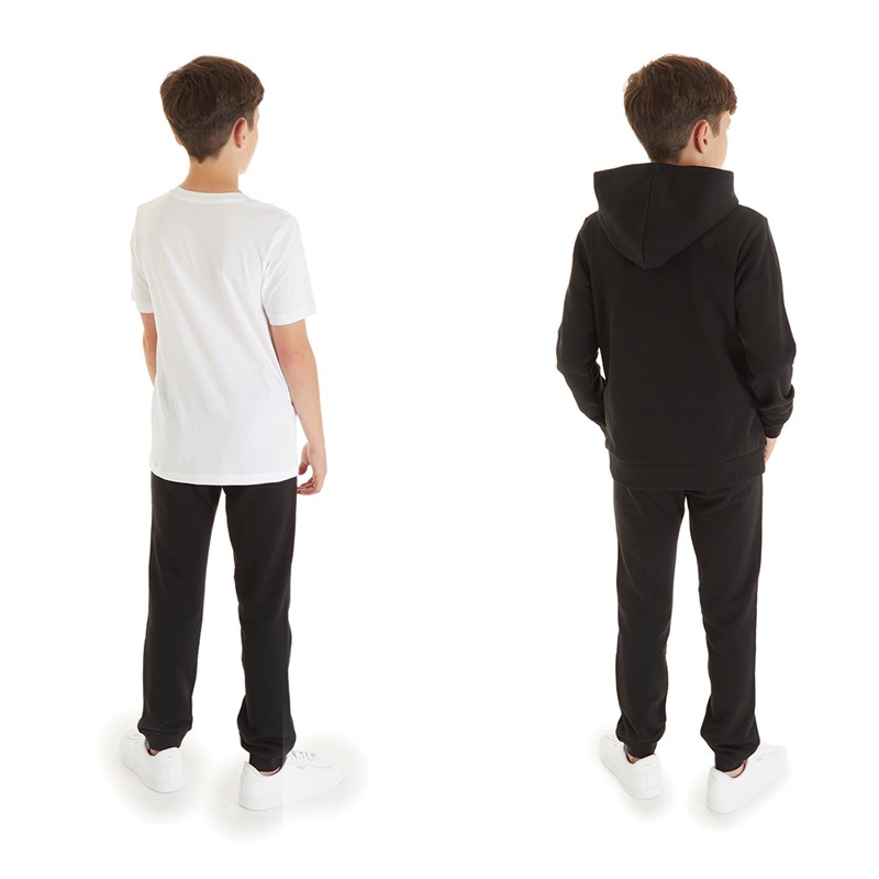 JACK & JONES Junge Neuer Structure Trainingsanzug und T-Shirt Dreier Pack Set Schwarz