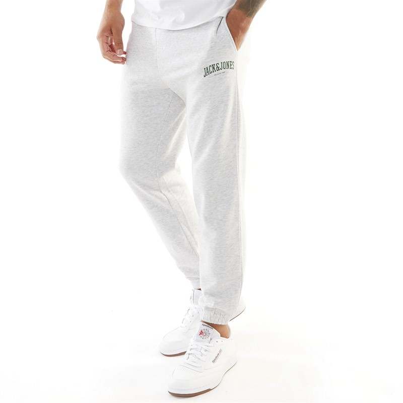 JACK AND JONES Mens Kane Josh Joggers White Melange