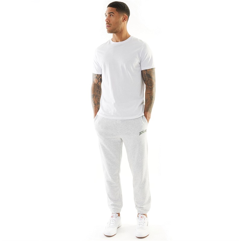 JACK & JONES Mens Kane Josh Joggers White Melange