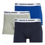 JACK AND JONES Sous-vêtements Homme Joe lot de 3 Bleu marine/Bleu/Gris Chiné clair