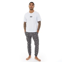 JACK & JONES Loungewear-Set Herren  weiß/grau kariert