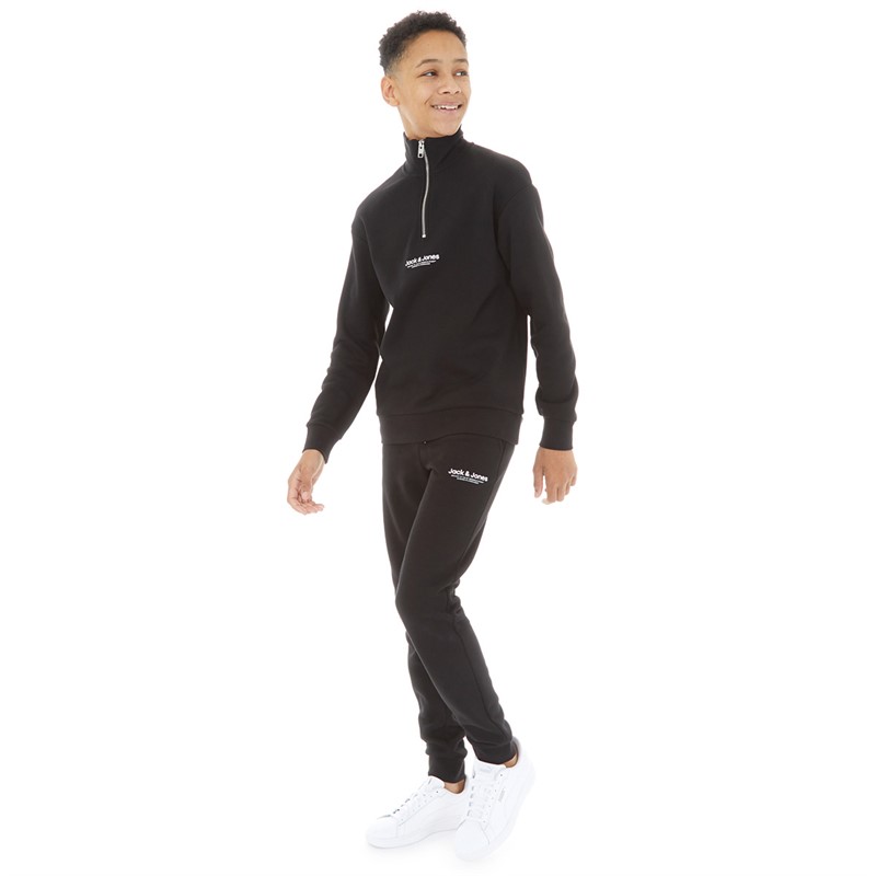 JACK & JONES Ensemble Sweat-Shirt et Jogging Vesterbro à Demi-Fermeture Éclair Noir Garçon