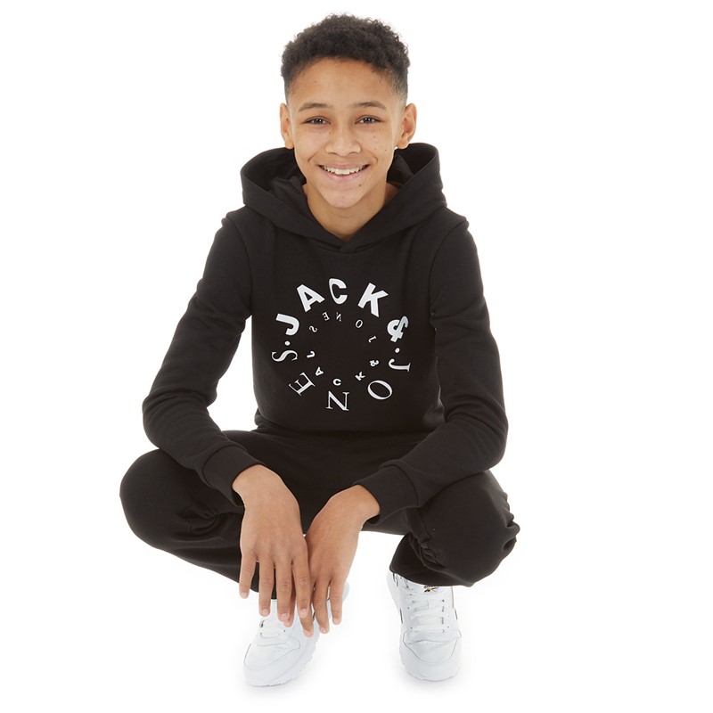 JACK & JONES Boys Warrior Hoodie Black