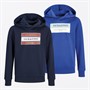 JACK & JONES Sweat-shirts à Capuche Milo Box Garçon, Pacquet Double, Bleu Marine