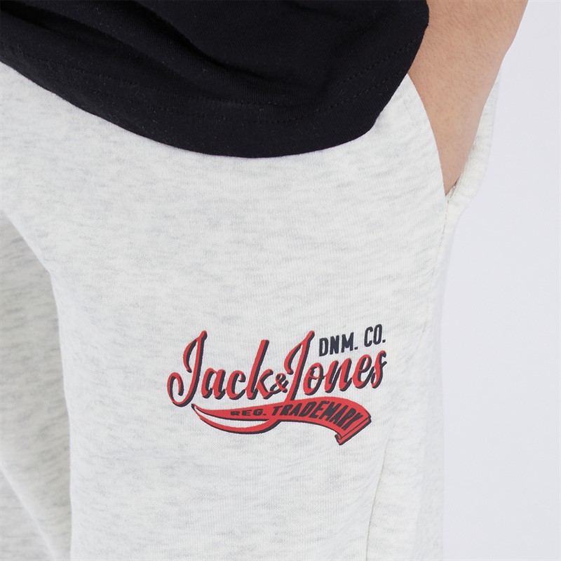 JACK & JONES Drenge Logo Joggingbukser Hvid Melange