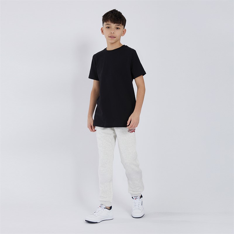 JACK & JONES Drenge Logo Joggingbukser Hvid Melange