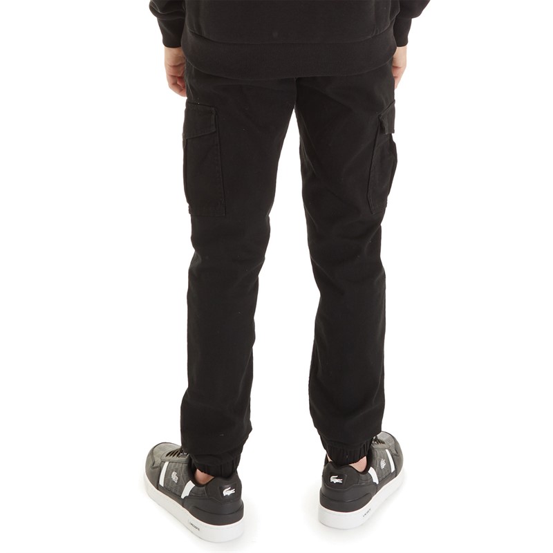 JACK AND JONES Boys Marco Dean Cuffed Cargo Pants Black