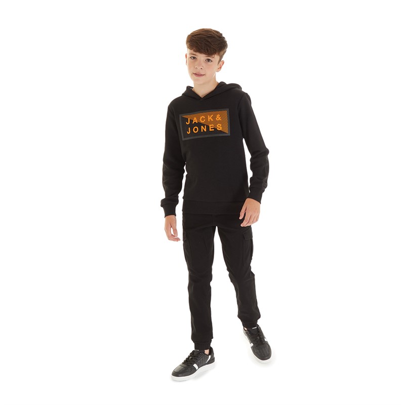 JACK AND JONES Boys Marco Dean Cuffed Cargo Pants Black
